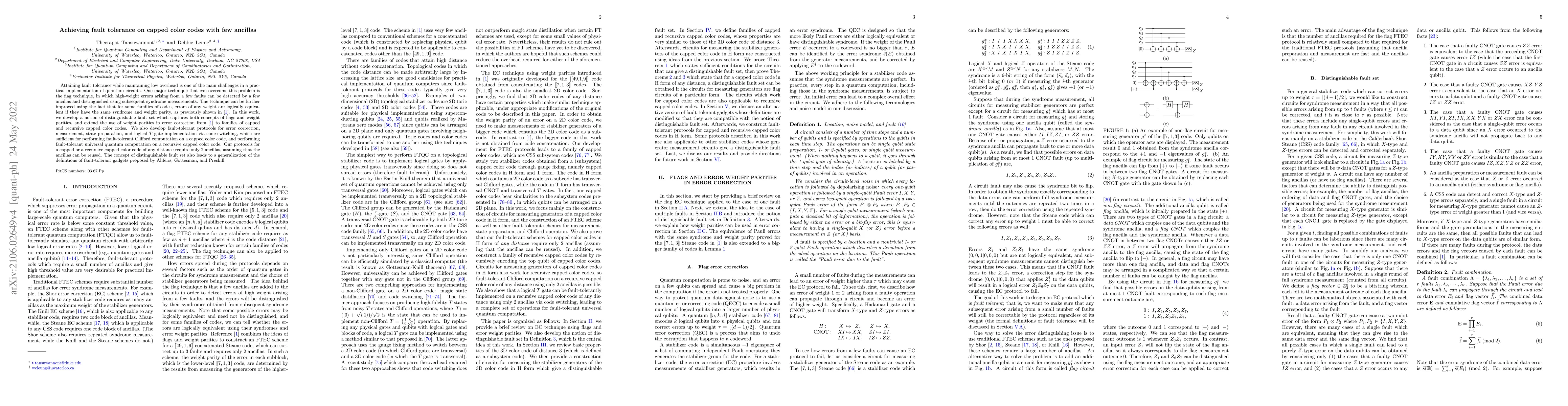 Thumbnail for Achieving fault tolerance on capped color codes with few ancillas