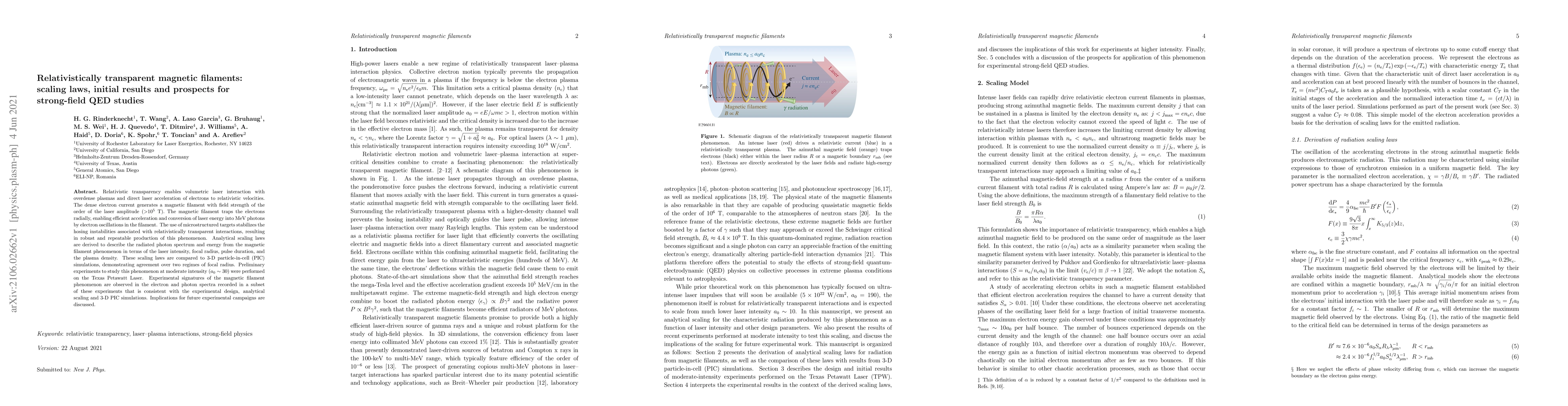Thumbnail for Relativistically transparent magnetic filaments: scaling laws, initial
  results and prospects for strong-field QED studies