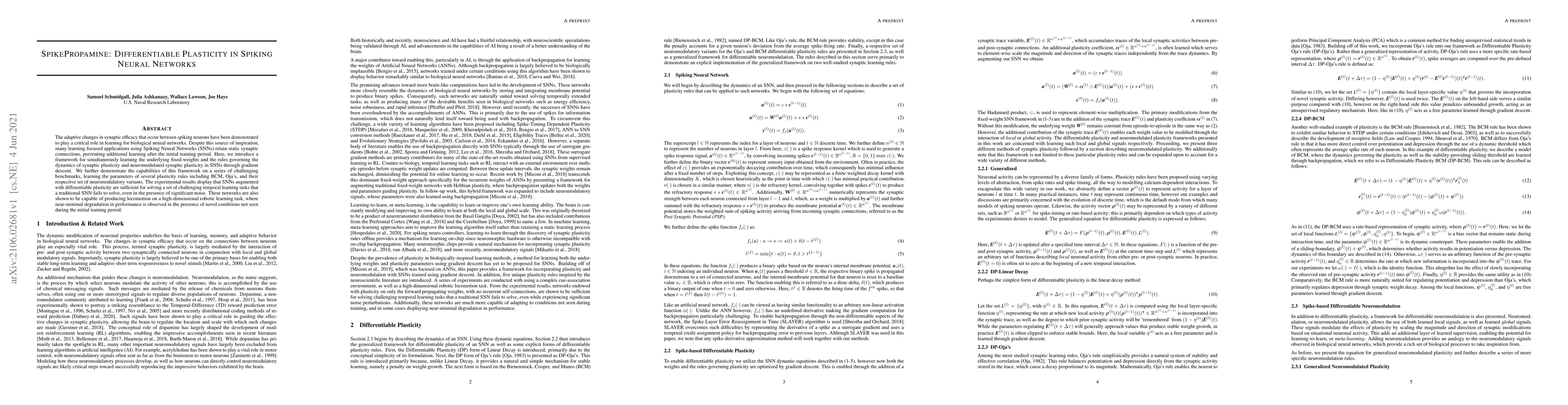 Thumbnail for SpikePropamine: Differentiable Plasticity in Spiking Neural Networks