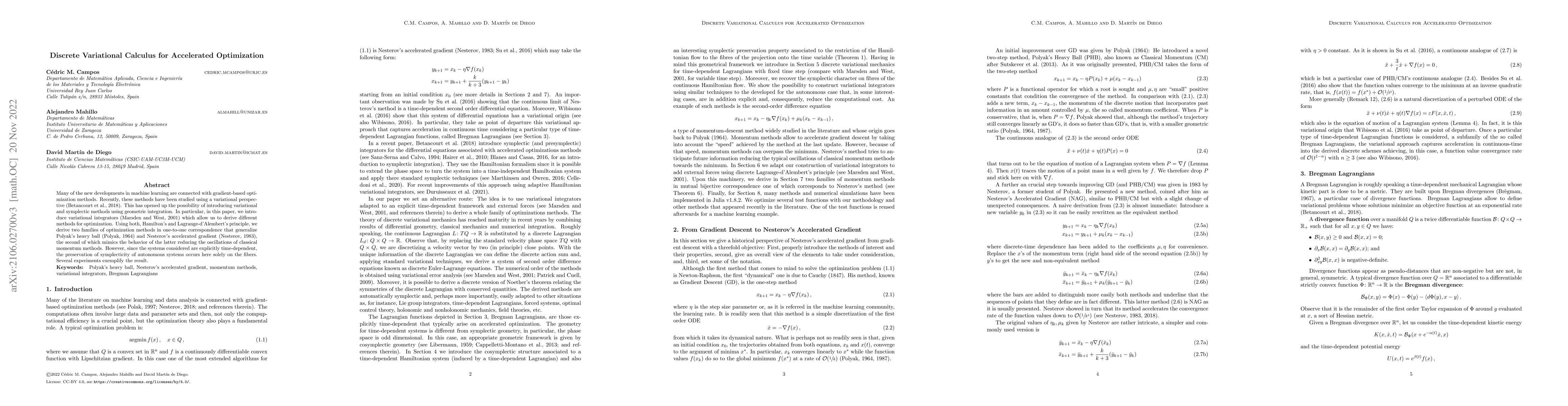 Thumbnail for A Discrete Variational Derivation of Accelerated Methods in Optimization