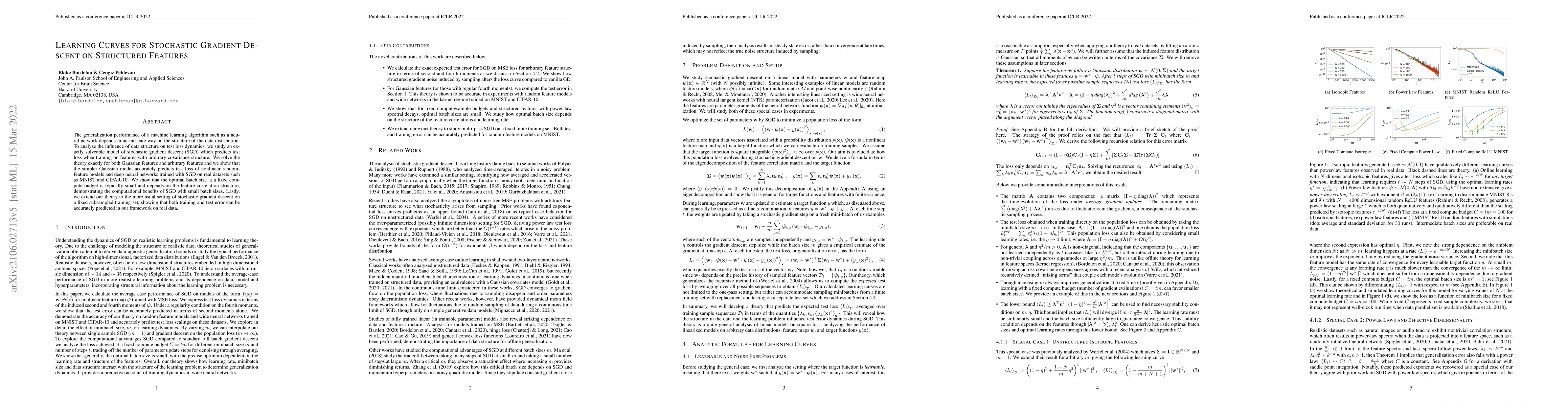Thumbnail for Learning Curves for SGD on Structured Features