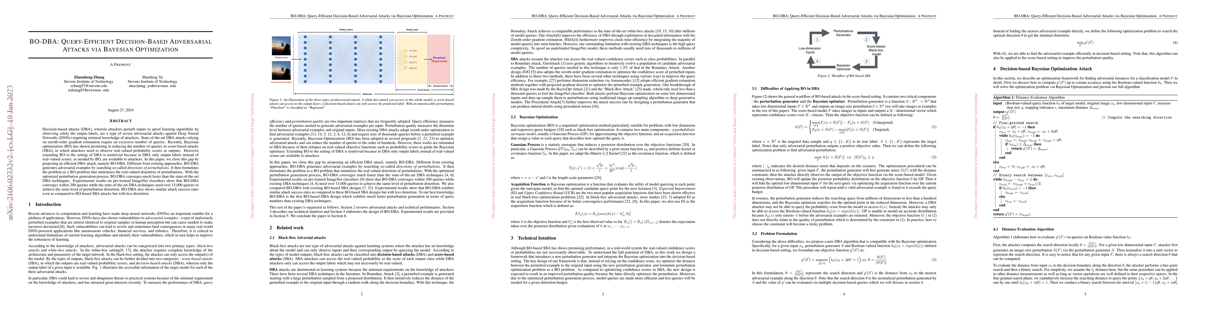 Thumbnail for BO-DBA: Query-Efficient Decision-Based Adversarial Attacks via Bayesian
  Optimization