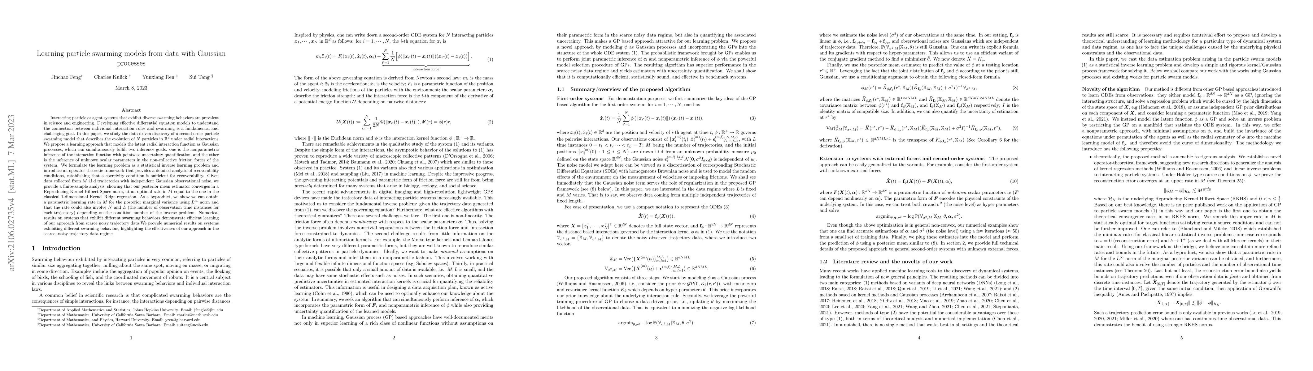 Thumbnail for Learning particle swarming models from data with Gaussian processes