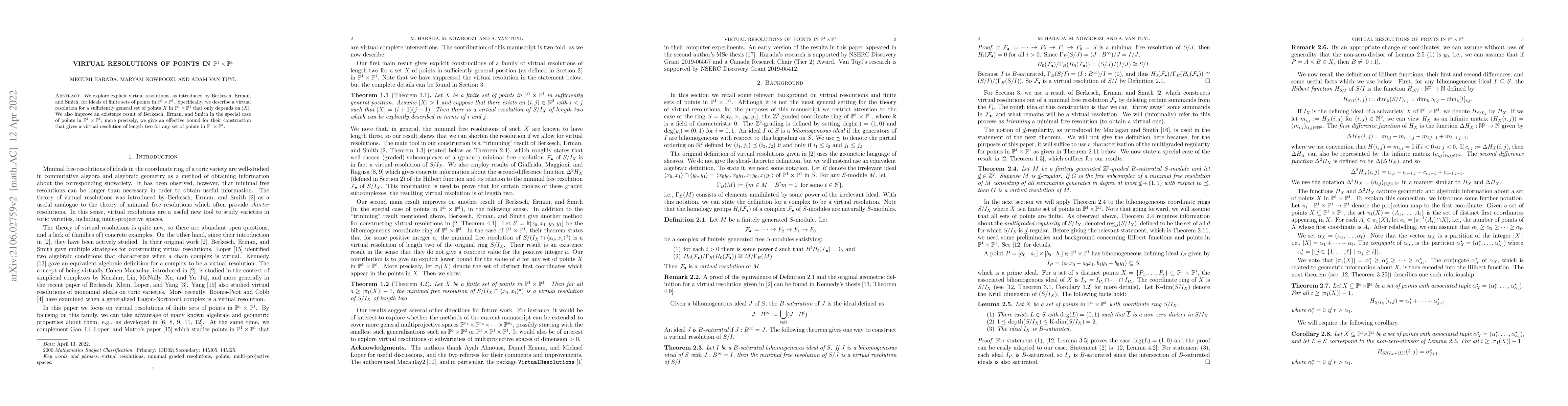 Thumbnail for Virtual resolutions of points in $\mathbb{P}^1 \times \mathbb{P}^1$