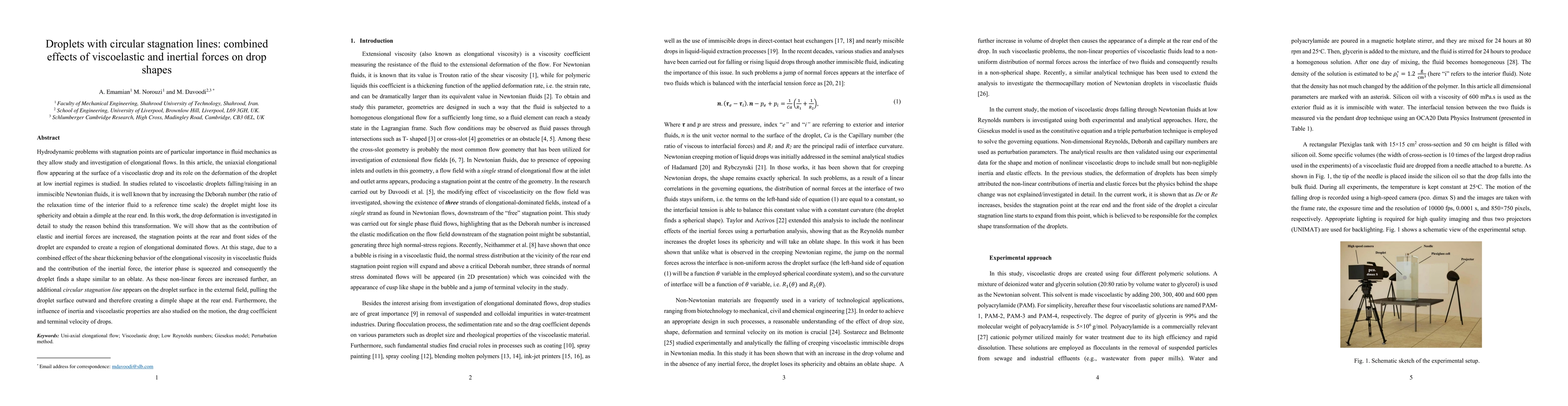 Thumbnail for Droplets with circular stagnation lines: combined effects of
  viscoelastic and inertial forces on drop shapes