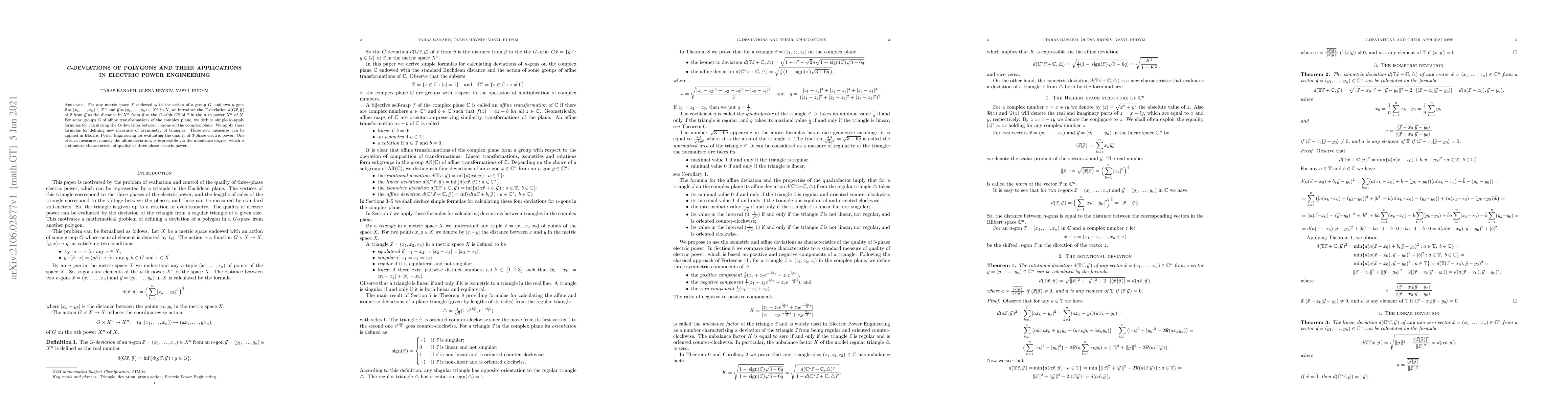 Thumbnail for $G$-deviations of polygons and their applications in Electric Power
  Engineering