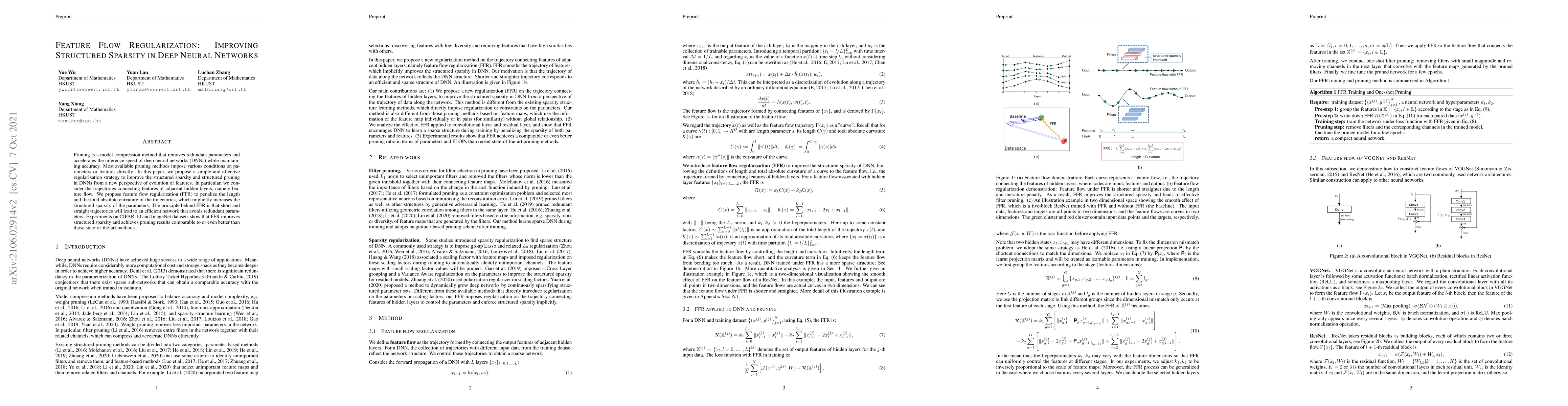 Thumbnail for Feature Flow Regularization: Improving Structured Sparsity in Deep
  Neural Networks