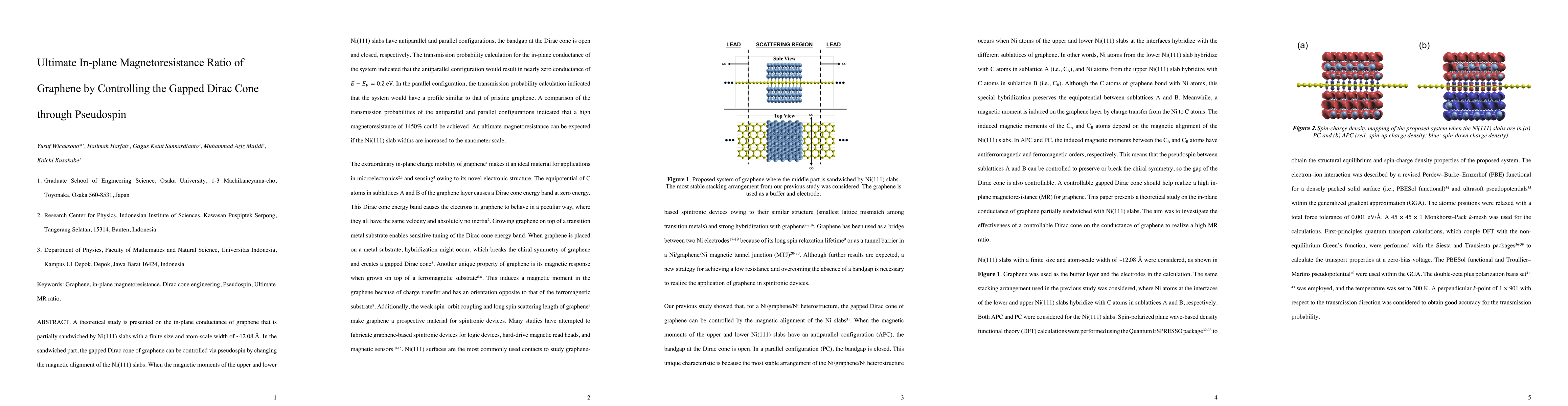 Thumbnail for Ultimate In-plane Magnetoresistance Ratio of Graphene by Controlling the
  Gapped Dirac Cone through Pseudospin