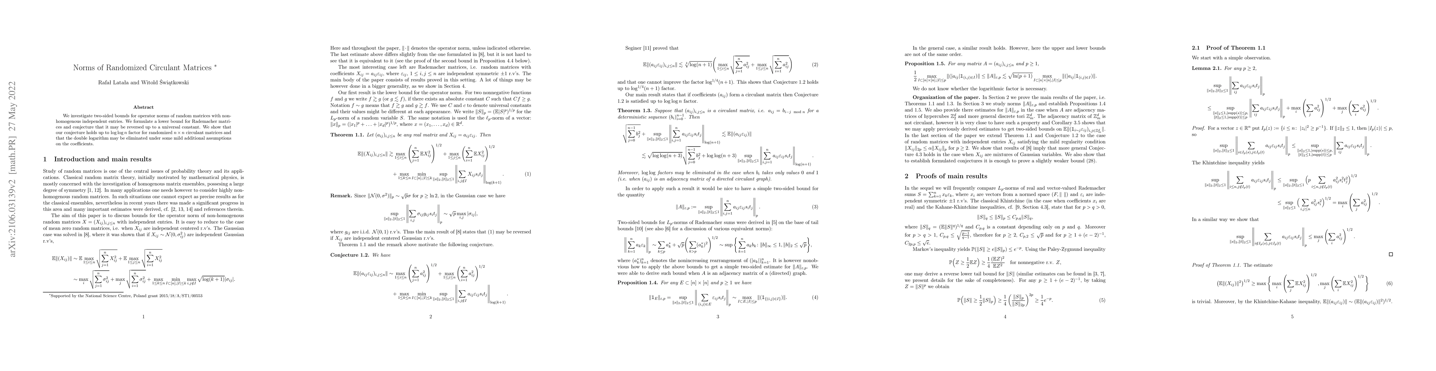 Thumbnail for Norms of Randomized Circulant Matrices