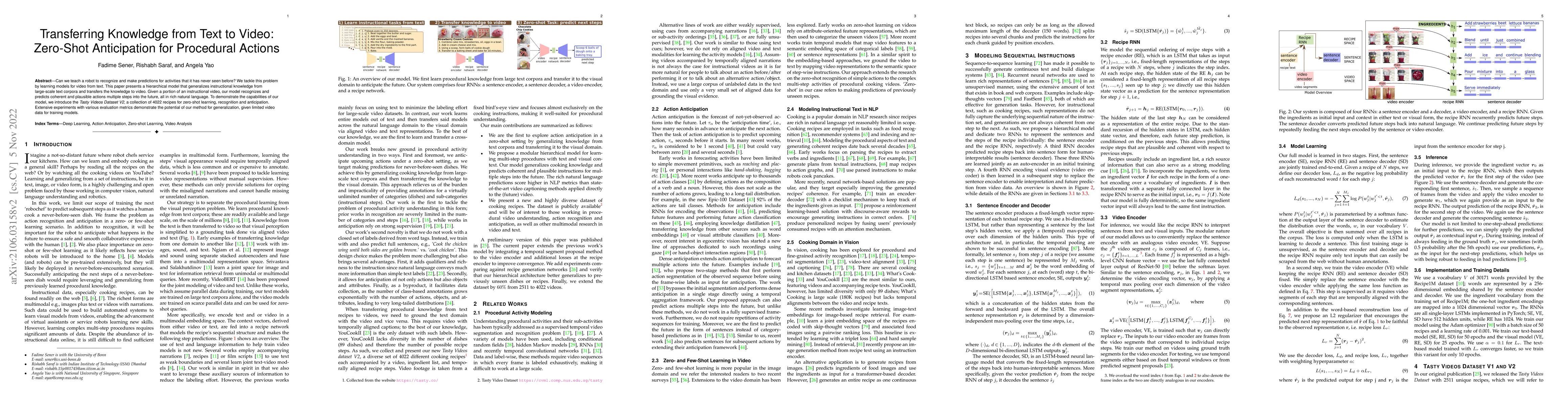 Thumbnail for Transferring Knowledge from Text to Video: Zero-Shot Anticipation for
  Procedural Actions