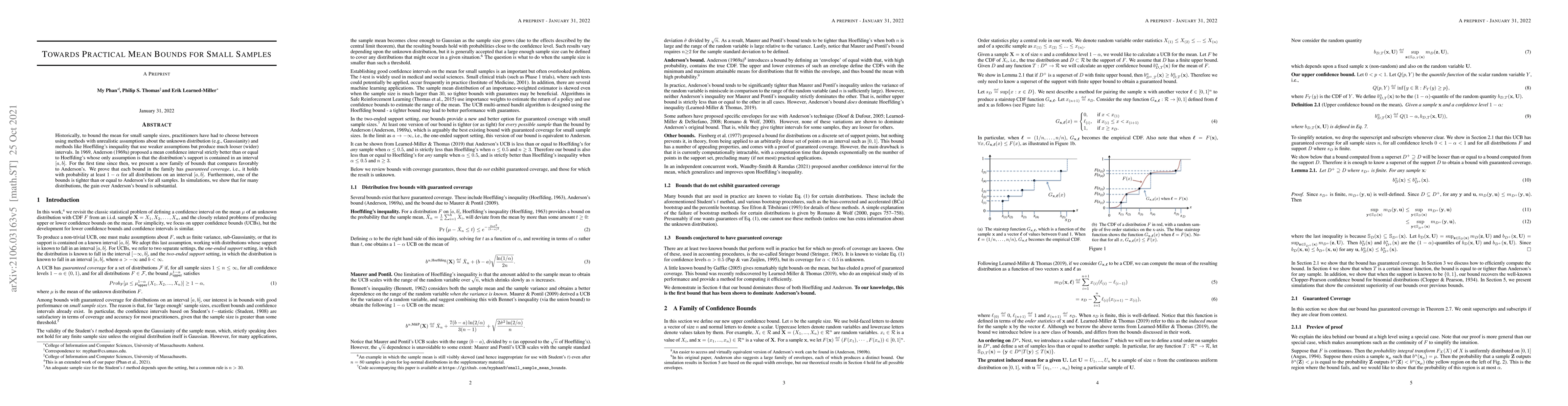 Thumbnail for Towards Practical Mean Bounds for Small Samples