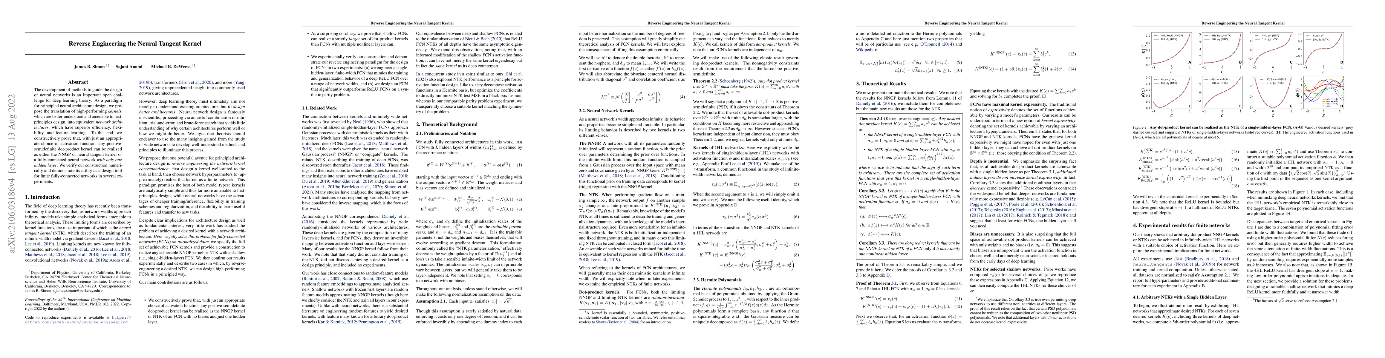 Thumbnail for Reverse Engineering the Neural Tangent Kernel