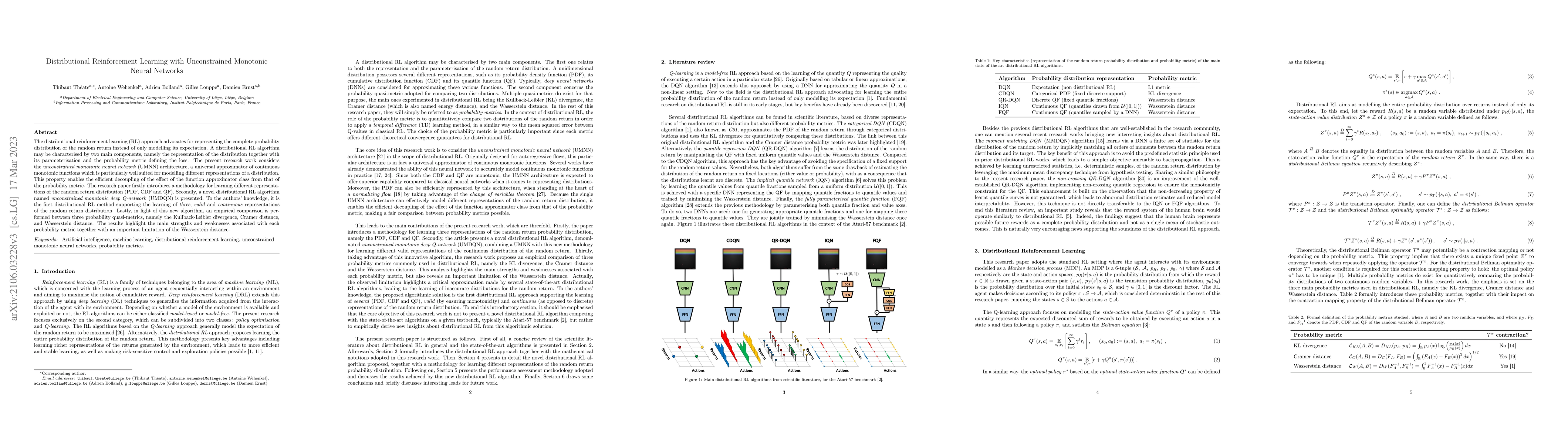 Thumbnail for Distributional Reinforcement Learning with Unconstrained Monotonic
  Neural Networks