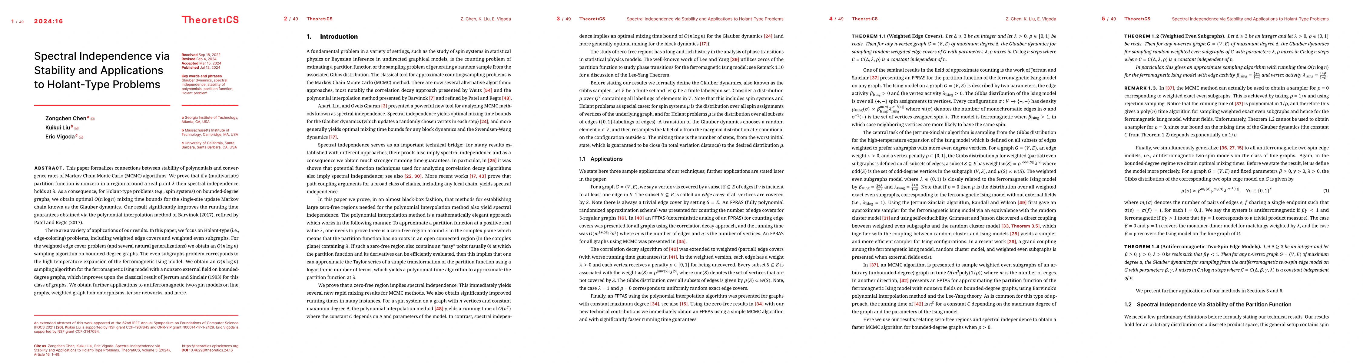 Thumbnail for Spectral Independence via Stability and Applications to Holant-Type
  Problems