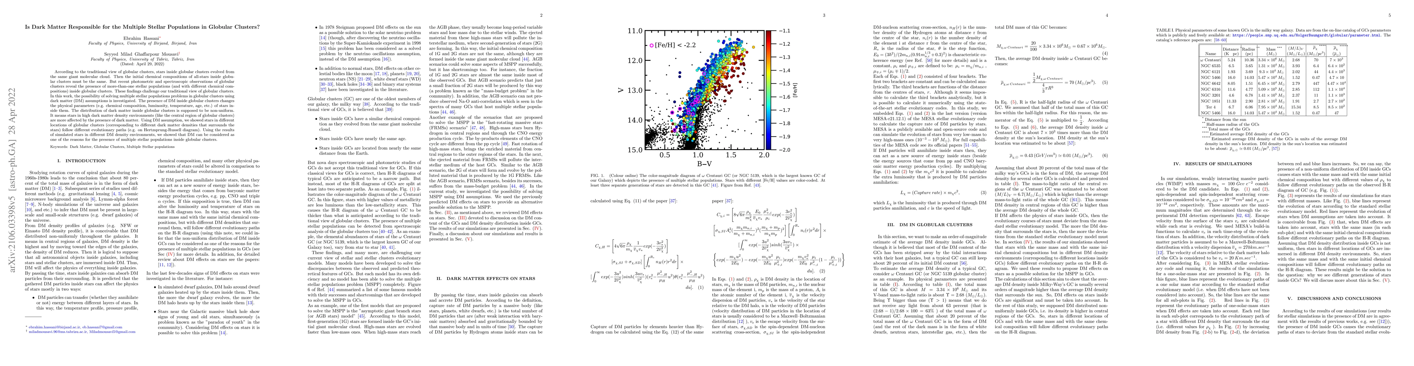 Thumbnail for Dark Matter Effects on Stellar Populations in Globular Clusters