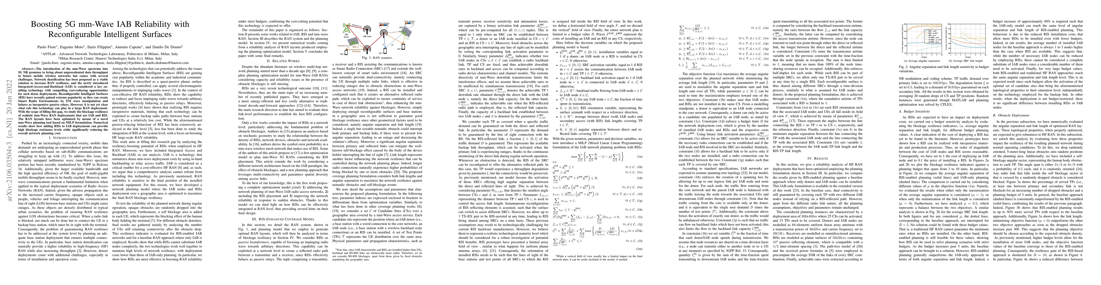 Thumbnail for Boosting 5G mm-Wave IAB Reliability with Reconfigurable Intelligent
  Surfaces