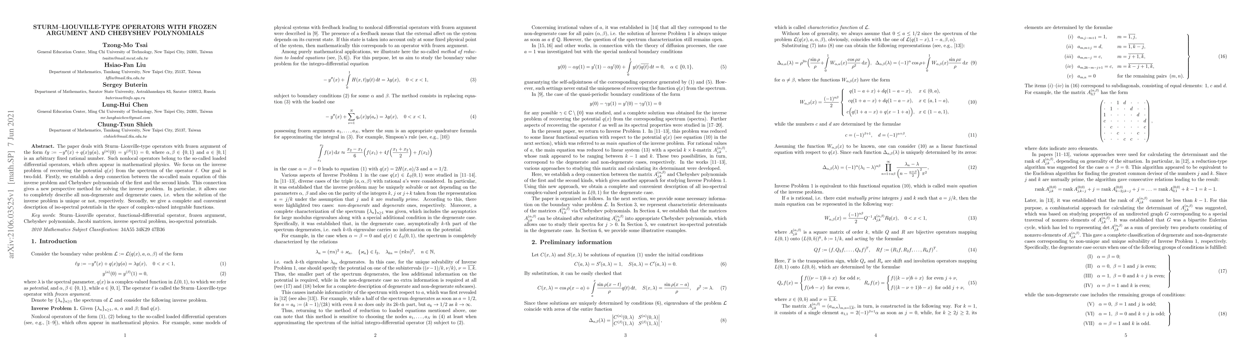 Thumbnail for Sturm-Liouville-type operators with frozen argument and Chebyshev
  polynomials