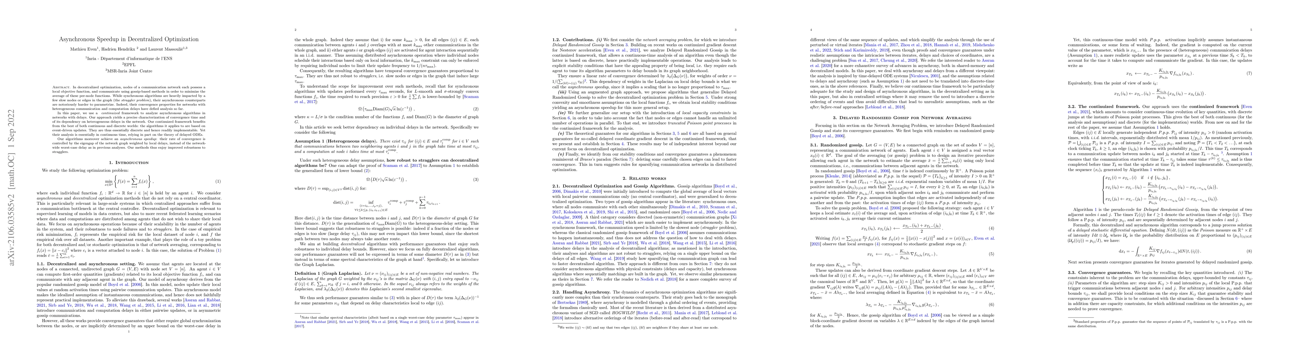 Thumbnail for Asynchronous speedup in decentralized optimization