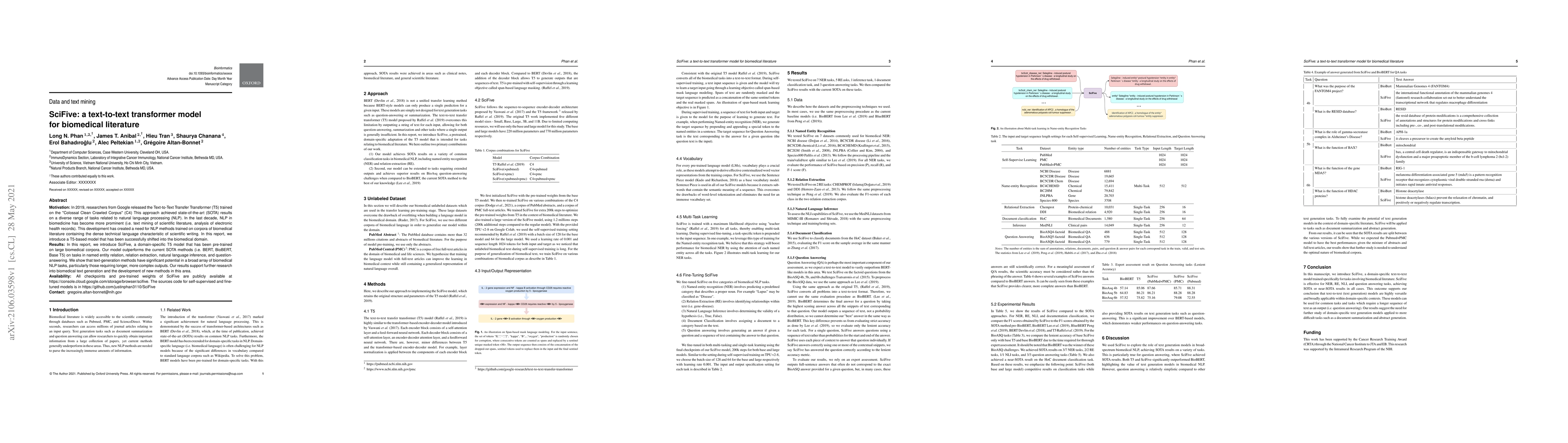 Thumbnail for SciFive: a text-to-text transformer model for biomedical literature