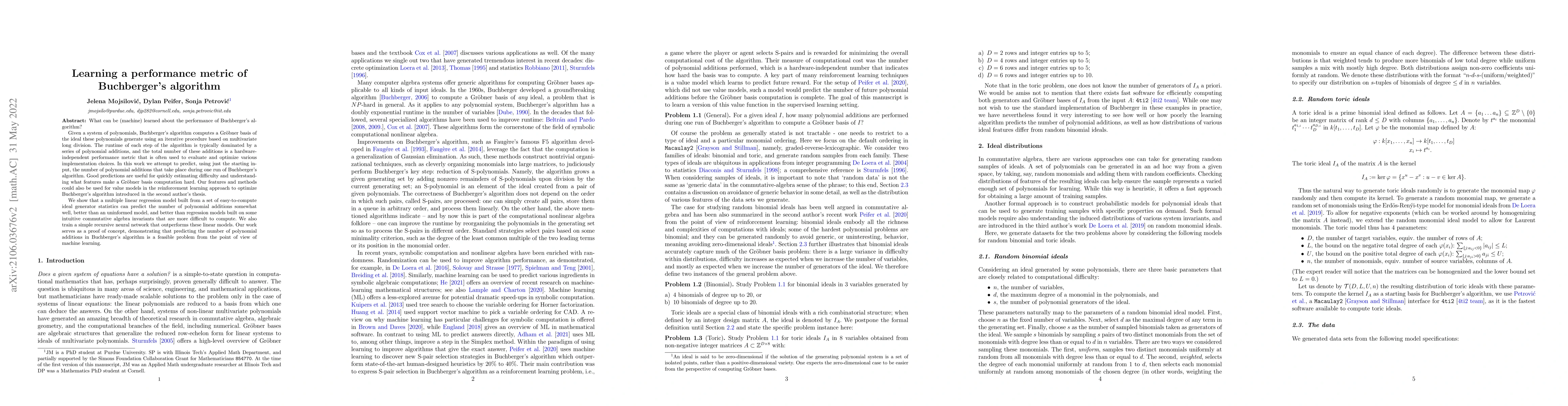 Thumbnail for Learning a performance metric of Buchberger's algorithm