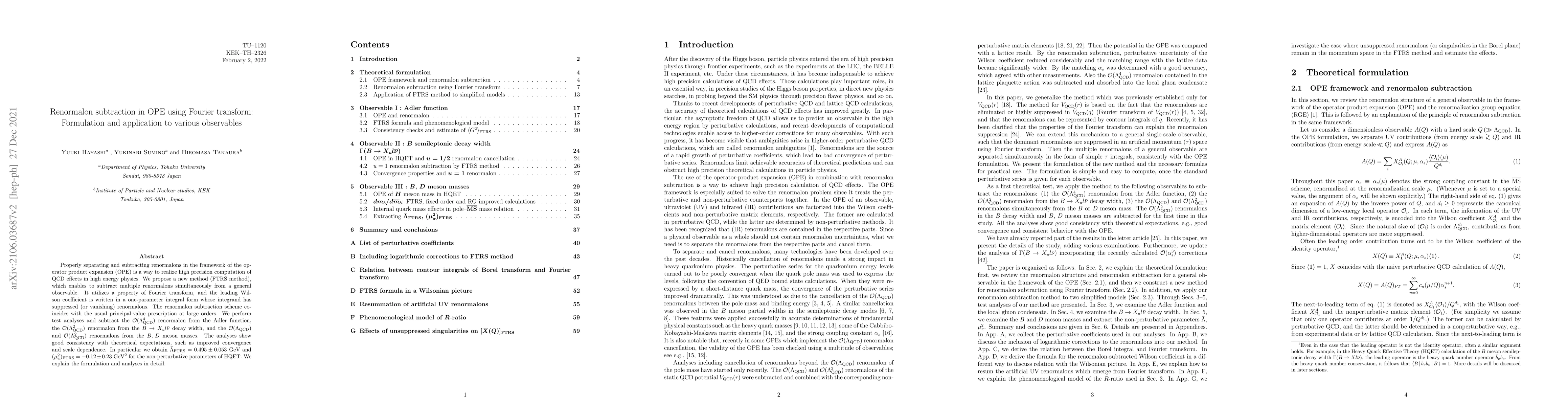 Thumbnail for Renormalon subtraction in OPE using Fourier transform: Formulation and
  application to various observables