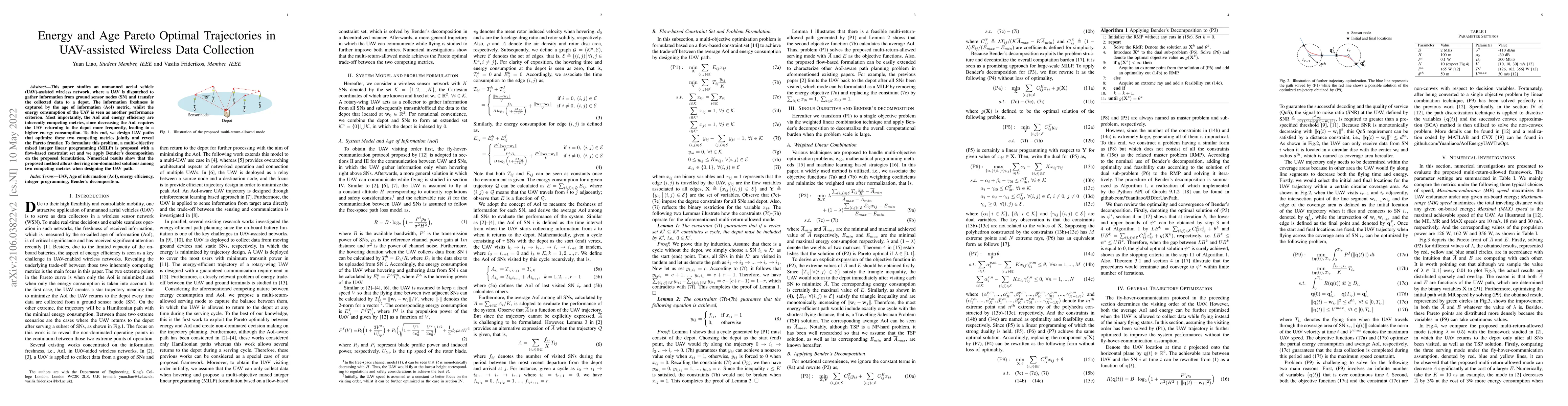 Thumbnail for Energy and Age Pareto Optimal Trajectories in UAV-assisted Wireless Data
  Collection