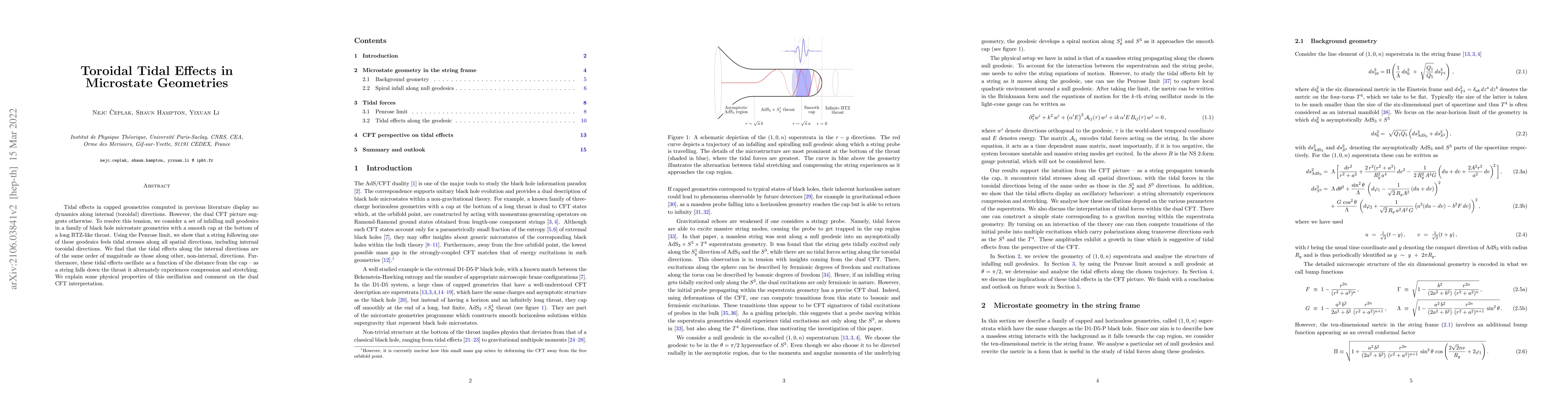Thumbnail for Toroidal Tidal Effects in Microstate Geometries