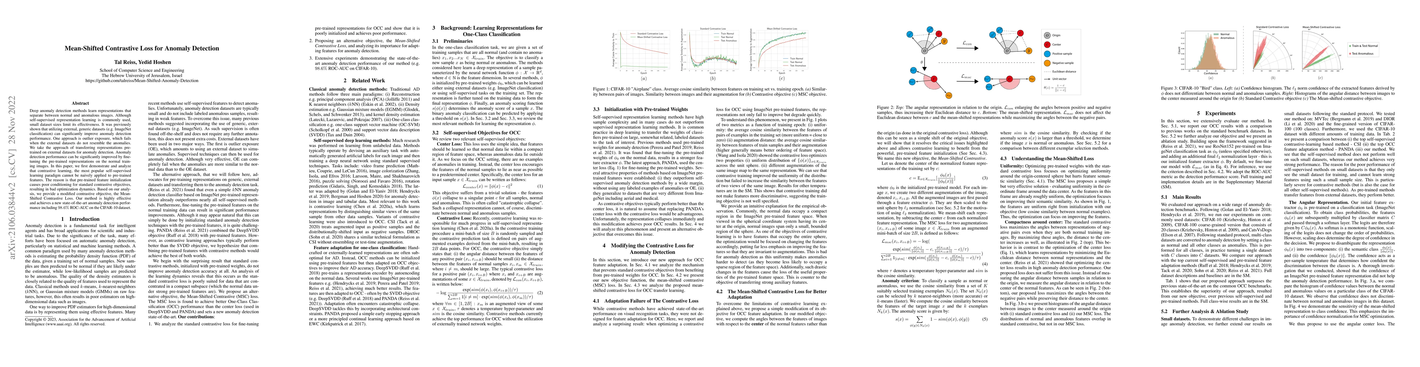 Thumbnail for Mean-Shifted Contrastive Loss for Anomaly Detection