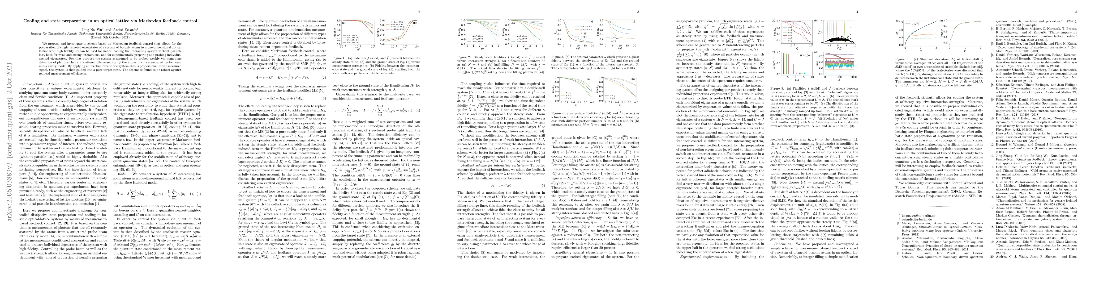 Thumbnail for Cooling and state preparation in an optical lattice via Markovian
  feedback control