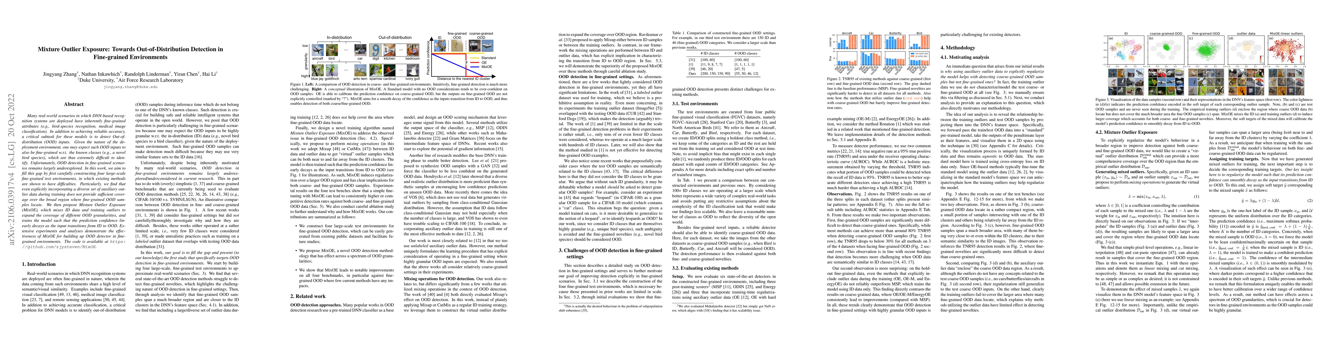 Thumbnail for Mixture Outlier Exposure: Towards Out-of-Distribution Detection in
  Fine-grained Environments