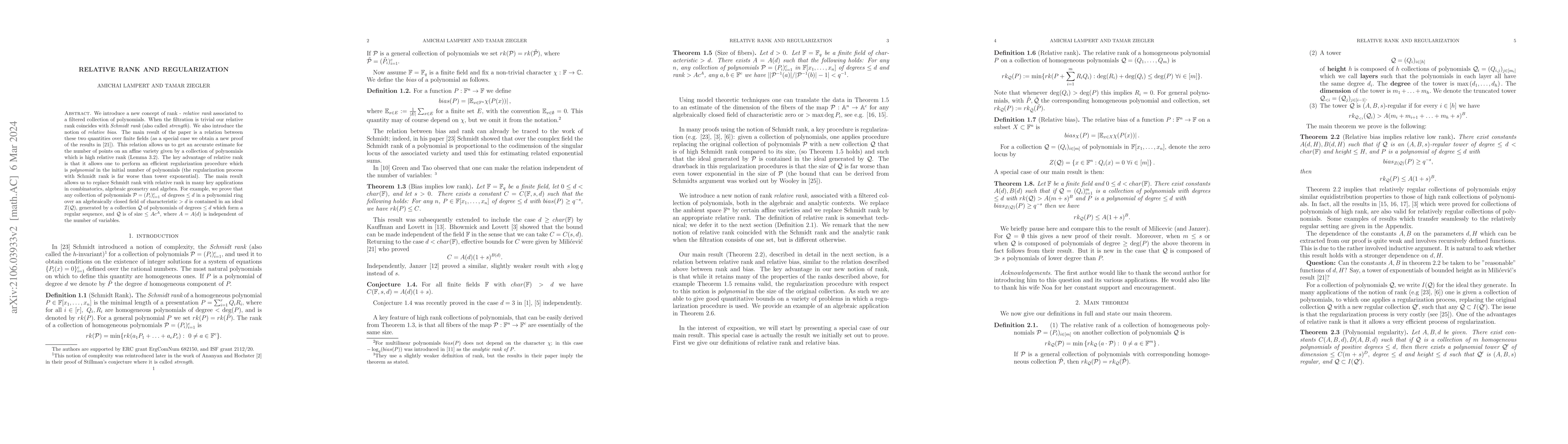 Thumbnail for Relative Rank and Regularization