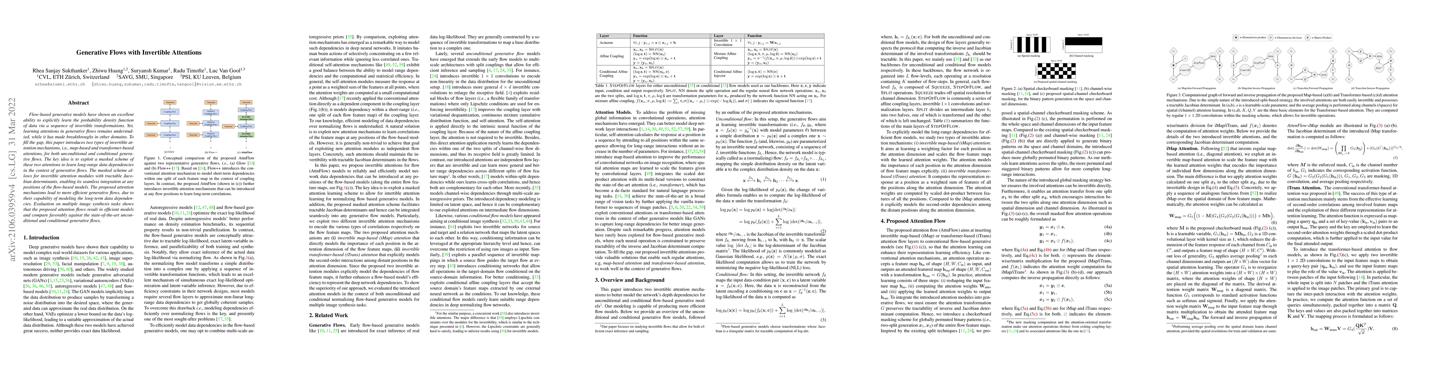 Thumbnail for Generative Flows with Invertible Attentions