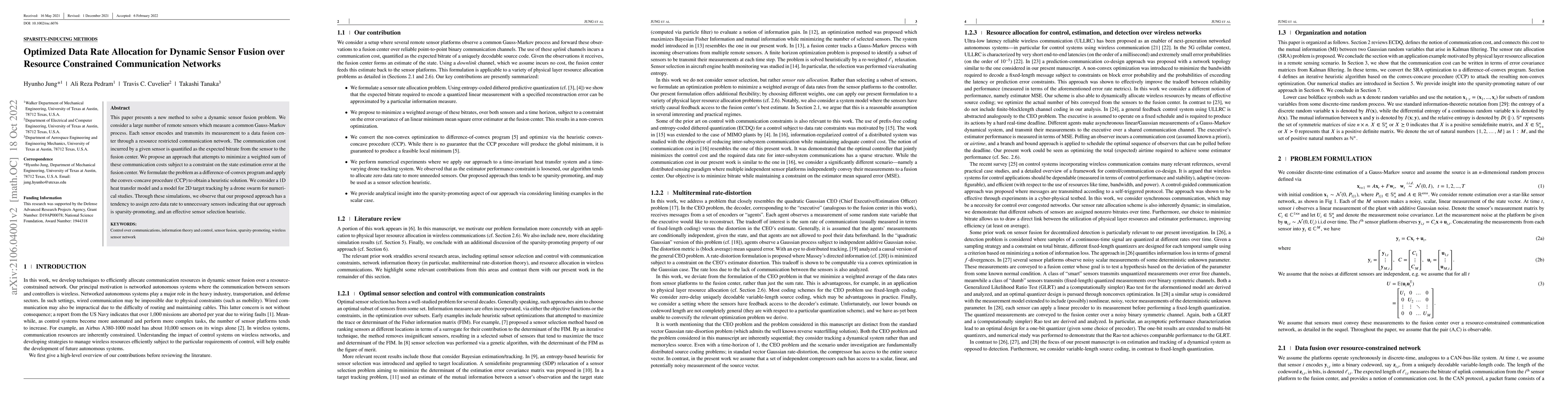 Thumbnail for Optimized Data Rate Allocation for Dynamic Sensor Fusion over Resource
  Constrained Communication Networks