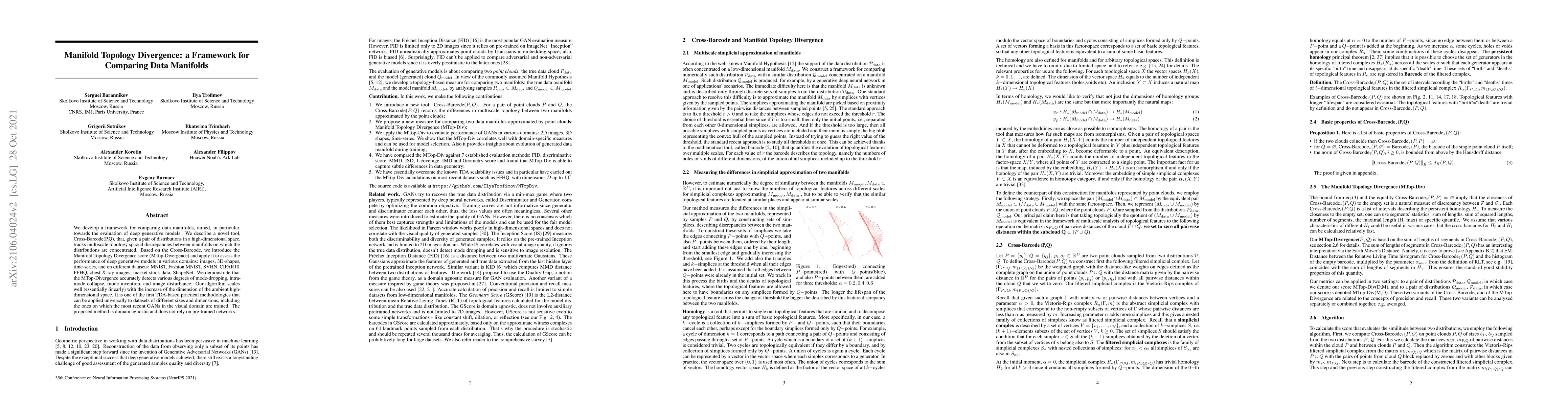 Thumbnail for Manifold Topology Divergence: a Framework for Comparing Data Manifolds