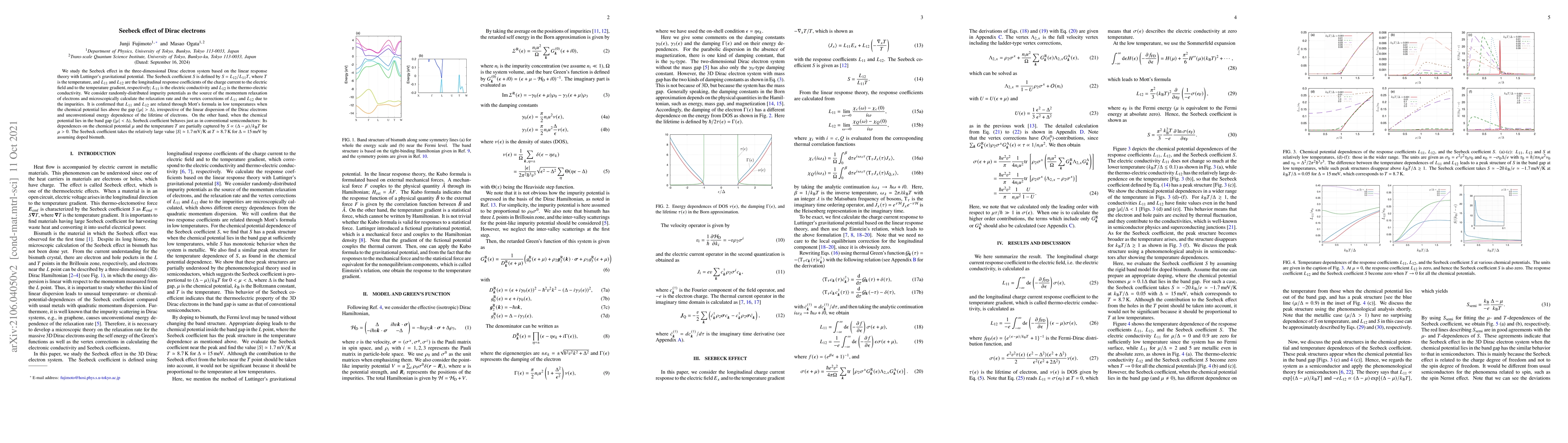 Thumbnail for Seebeck effect of Dirac electrons