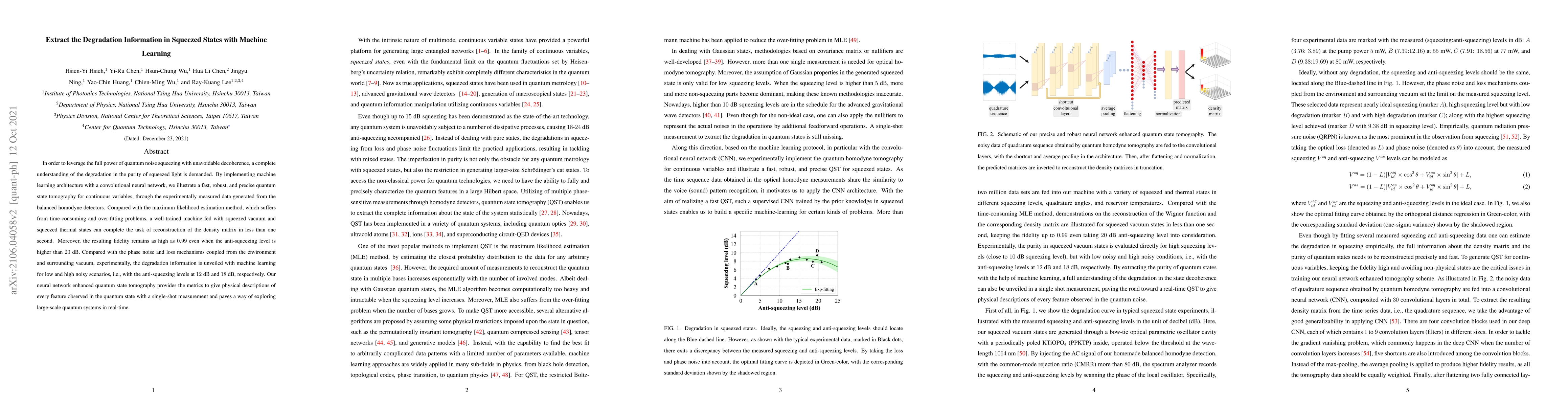 Thumbnail for Extract the Degradation Information in Squeezed States with Machine
  Learning