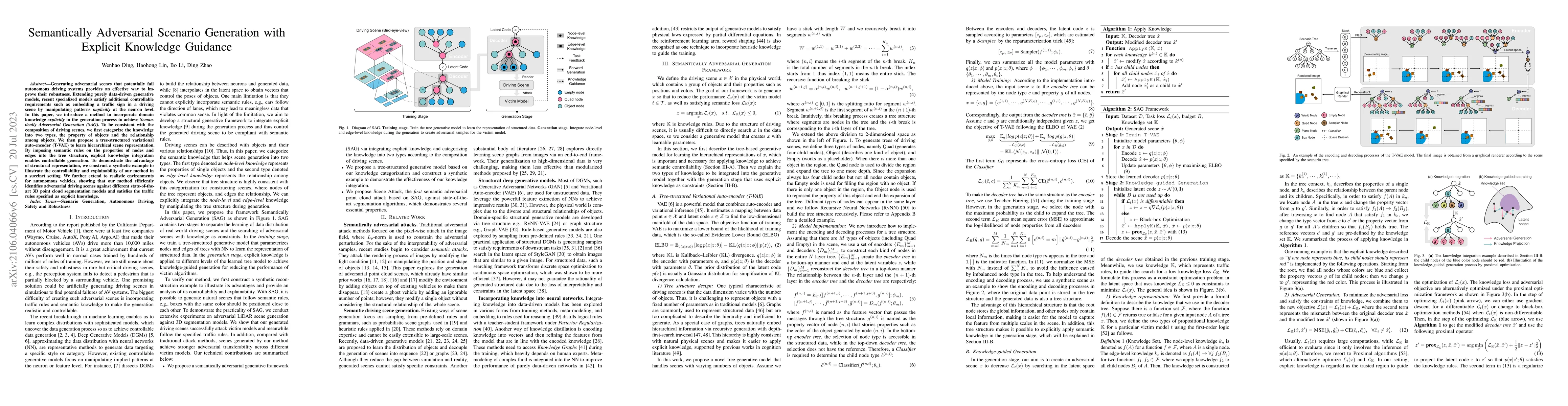 Thumbnail for Semantically Adversarial Scenario Generation with Explicit Knowledge
  Guidance