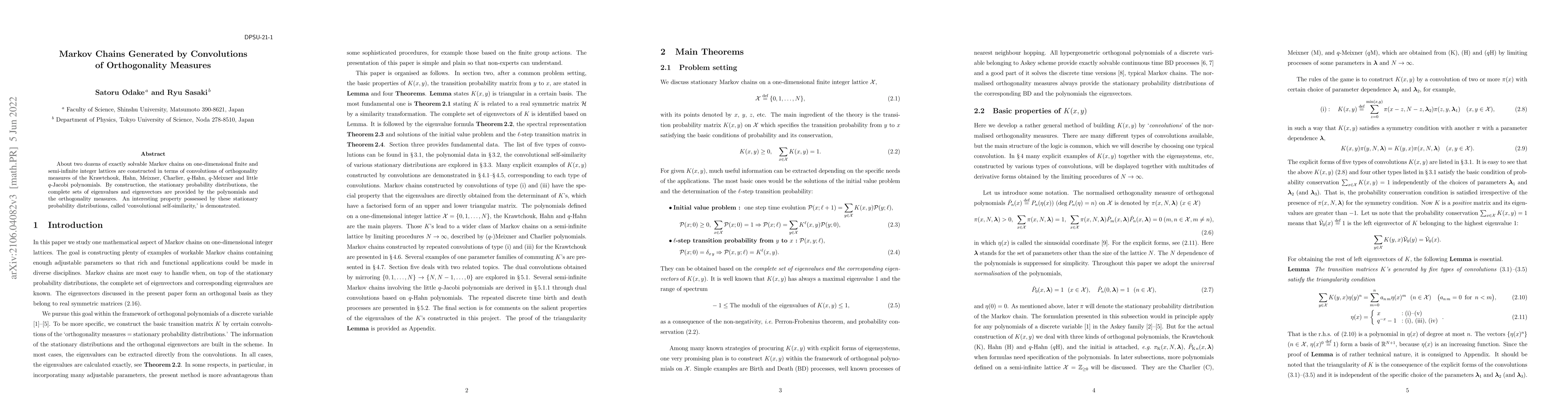 Thumbnail for Markov Chains Generated by Convolutions of Orthogonality Measures
