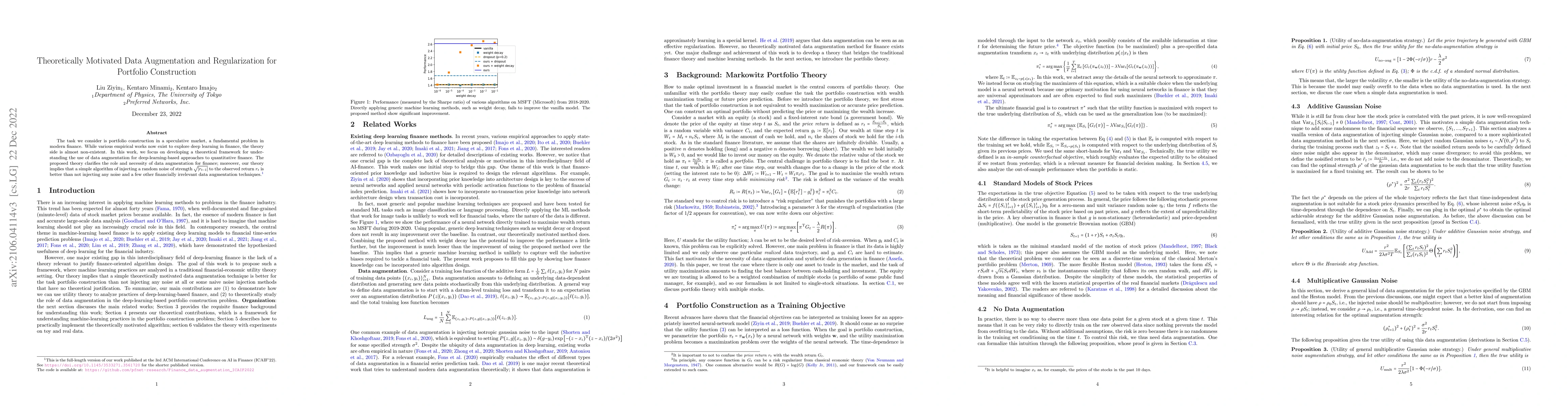 Thumbnail for Theoretically Motivated Data Augmentation and Regularization for
  Portfolio Construction