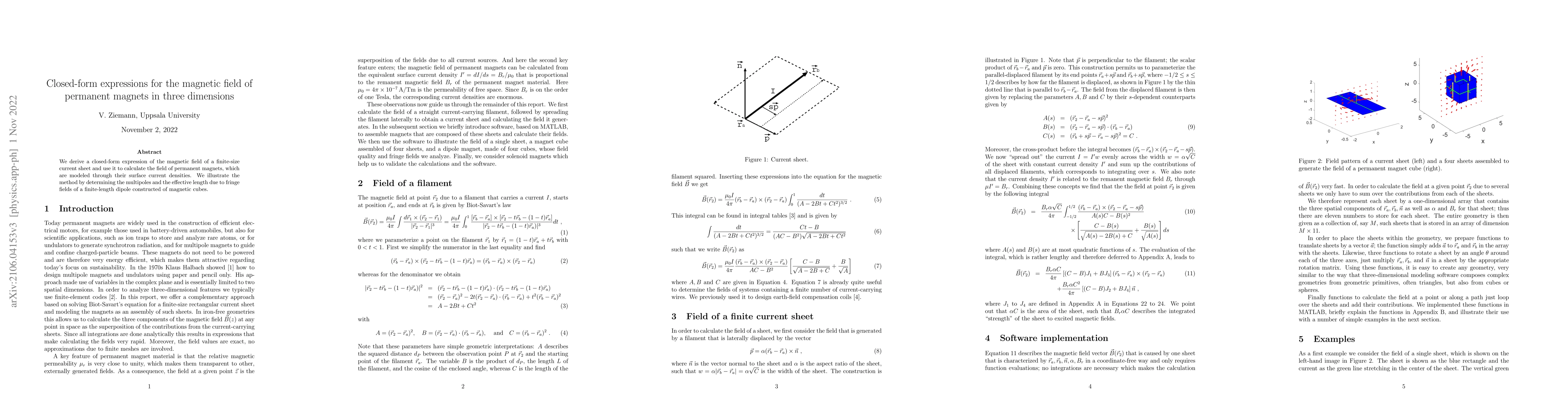 Thumbnail for Closed-form expressions for the magnetic field of permanent magnets in
  three dimensions