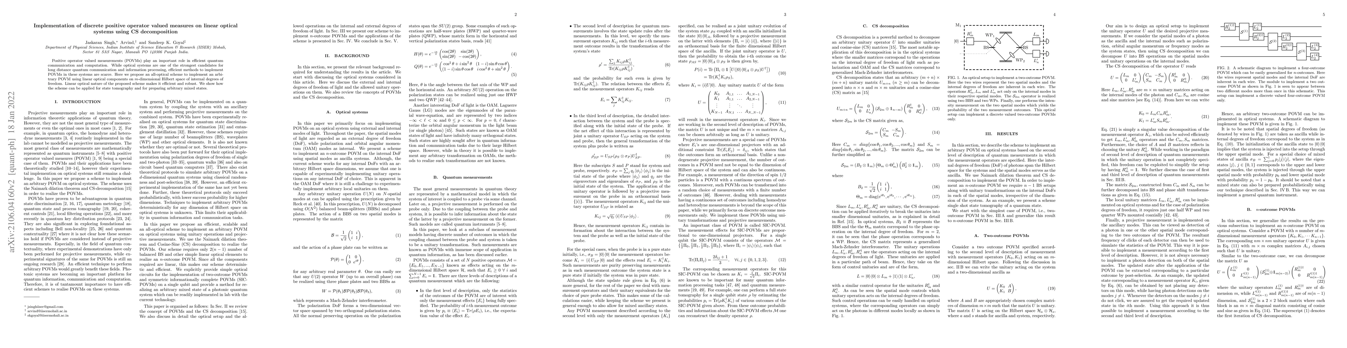 Thumbnail for Implementation of discrete positive operator valued measures on linear
  optical systems using cosine-sine decomposition