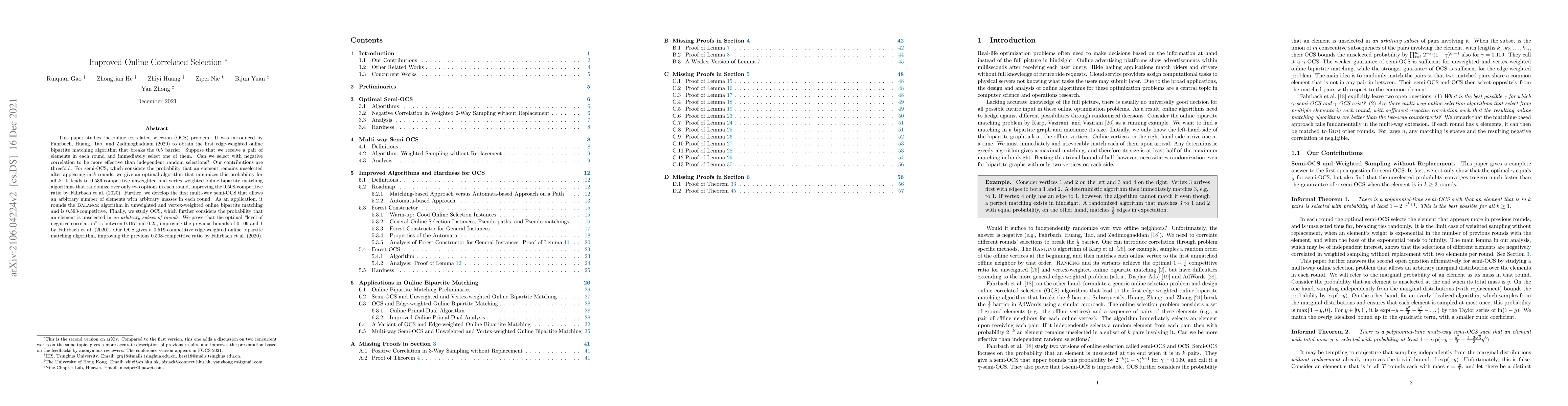 Thumbnail for Improved Online Correlated Selection