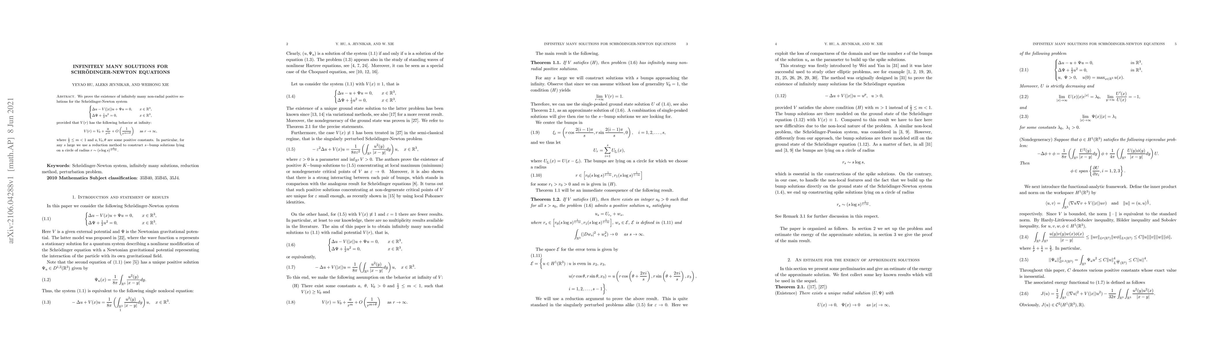 Thumbnail for Infinitely many solutions for Schr\"{o}dinger-Newton equations