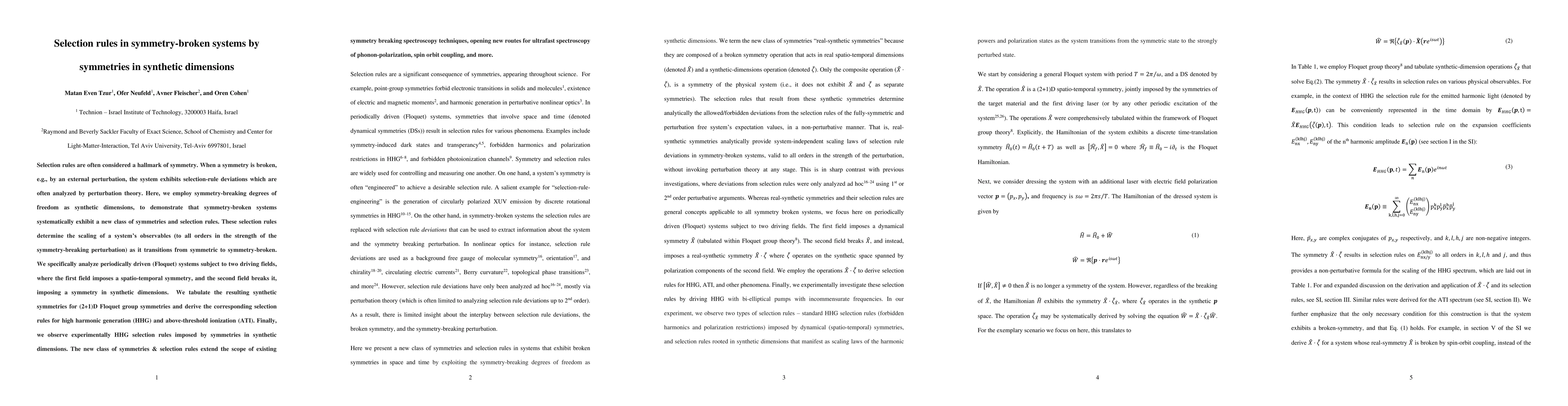 Thumbnail for Selection rules in symmetry-broken systems by symmetries in synthetic
  dimensions