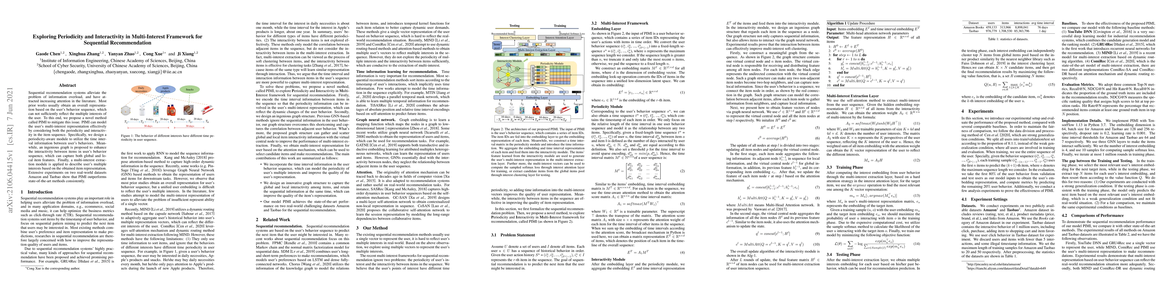 Thumbnail for Exploring Periodicity and Interactivity in Multi-Interest Framework for
  Sequential Recommendation