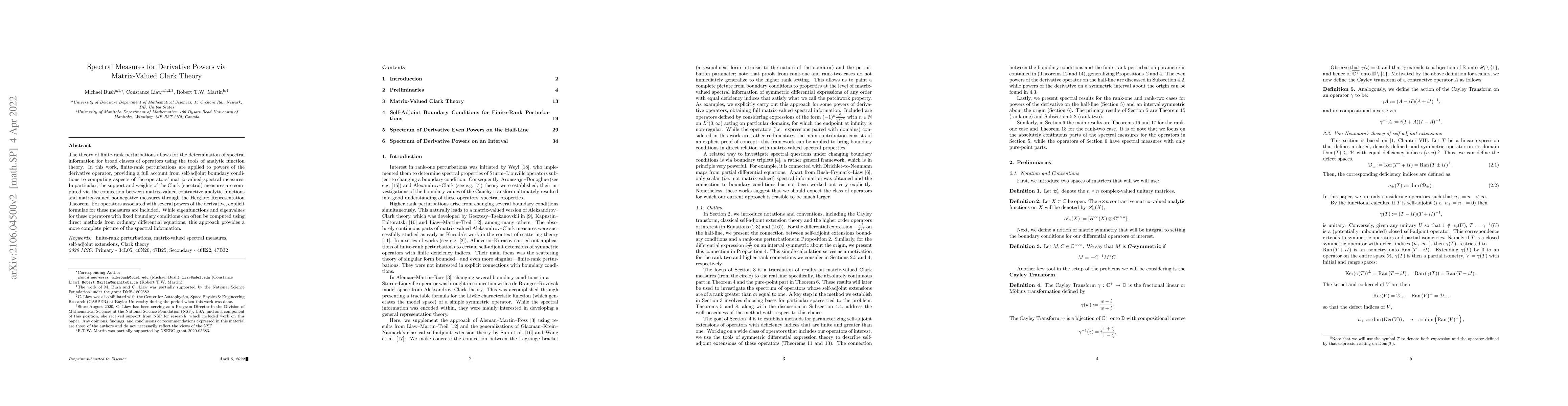 Thumbnail for Spectral Measures for Derivative Powers via Matrix-Valued Clark Theory