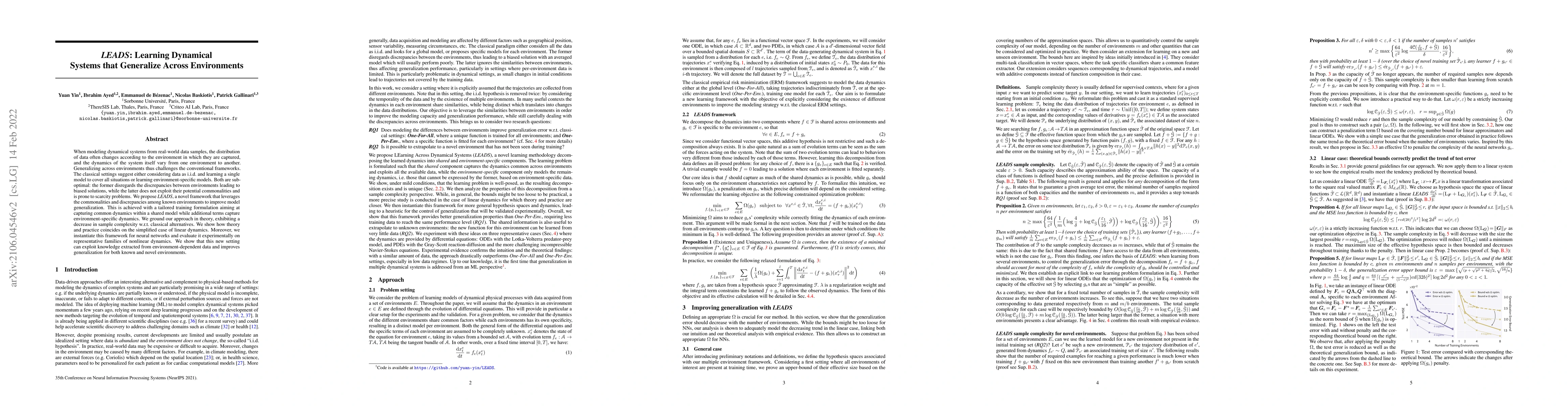 Thumbnail for LEADS: Learning Dynamical Systems that Generalize Across Environments