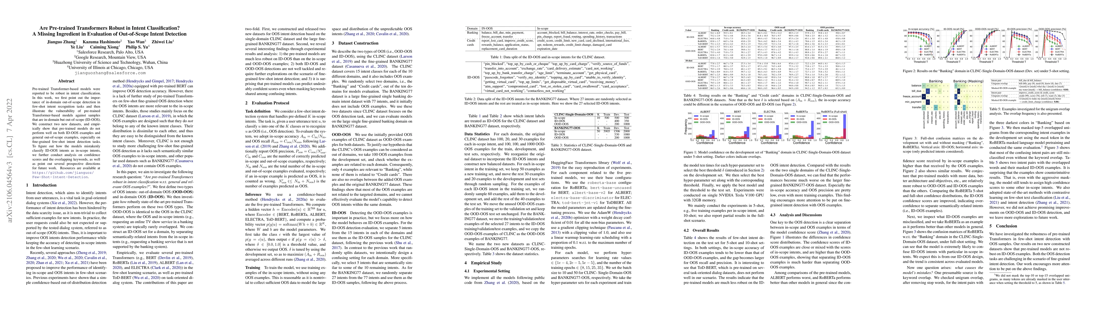 Thumbnail for Are Pretrained Transformers Robust in Intent Classification? A Missing
  Ingredient in Evaluation of Out-of-Scope Intent Detection