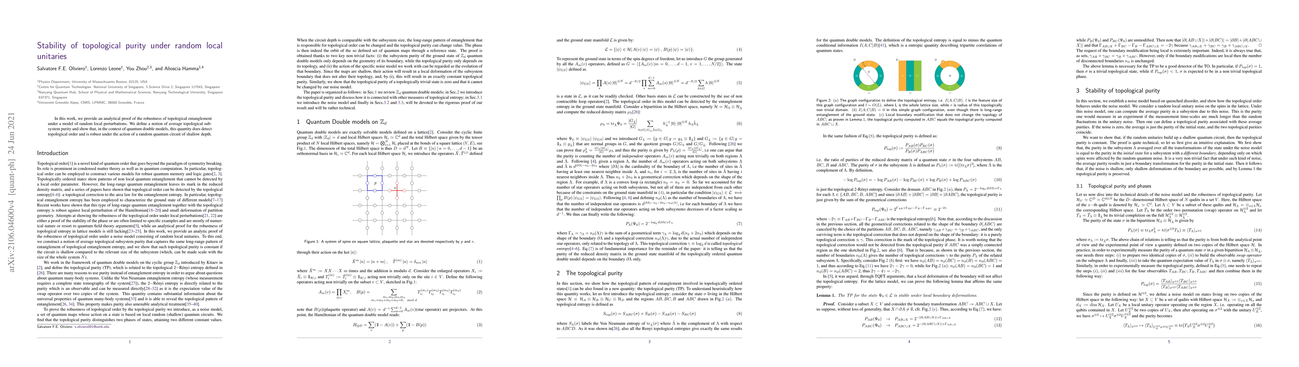 Thumbnail for Stability of topological purity under random local unitaries