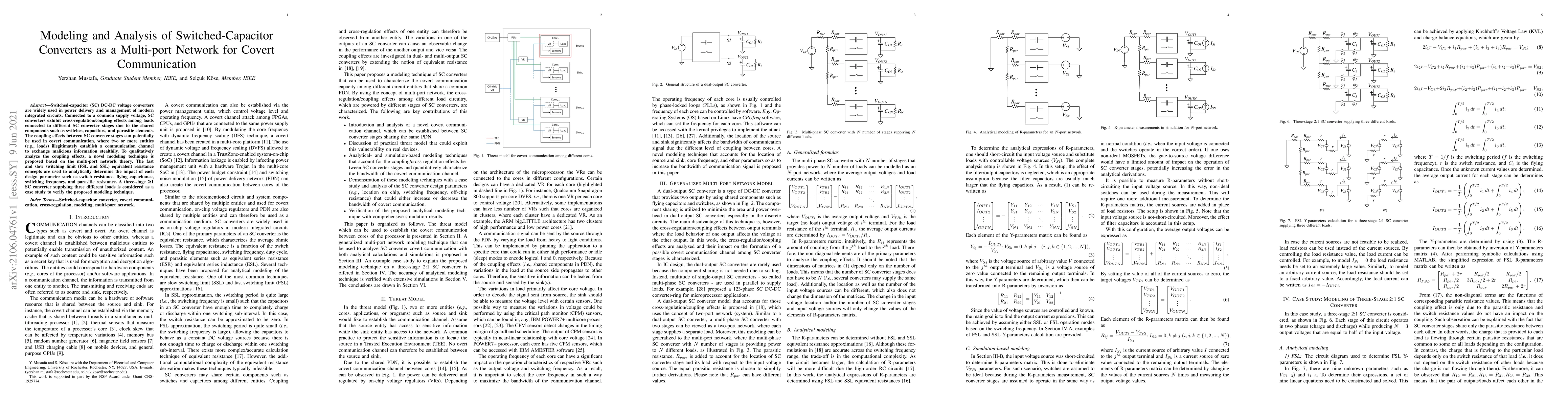 Thumbnail for Modeling and Analysis of Switched-Capacitor Converters as a Multi-port
  Network for Covert Communication